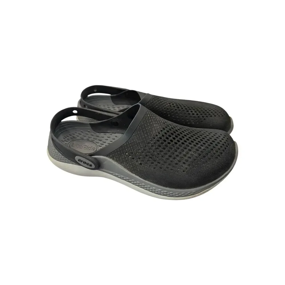 Crocs LiteRide Clog Black Slate Grey M10 W12 204592-0DD